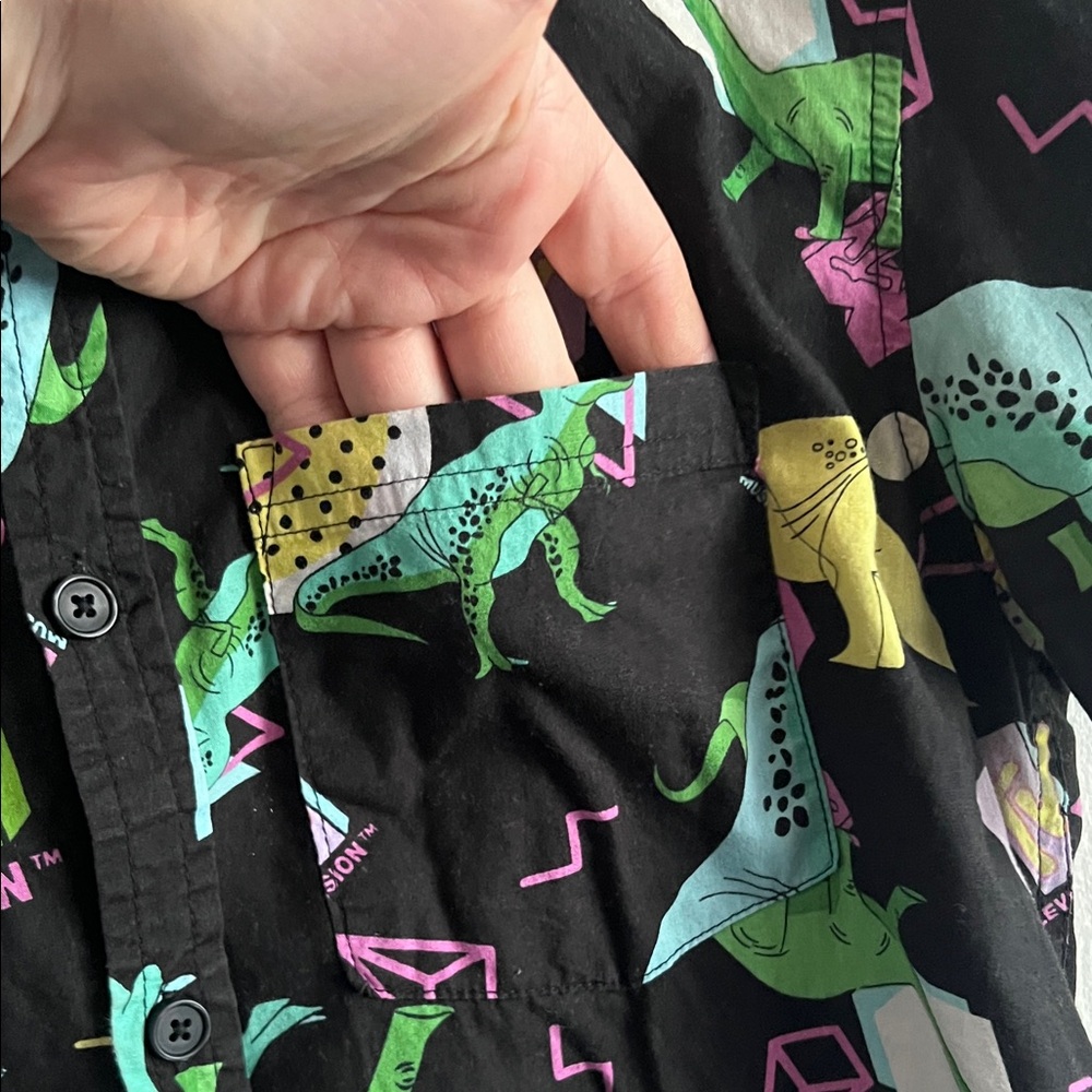 MTV Black Shirt with Colorful Dinosaur Print - Picture 4 of 5
